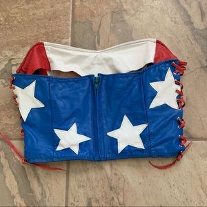 Vintage Patriot Glam Mod Brazier Crop Top Sz Sm
